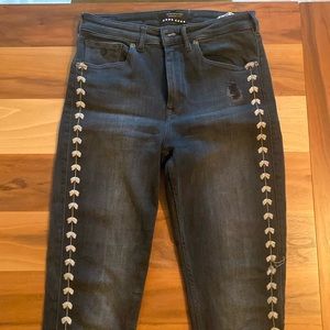 Scotch and Soda embroidered gray jeans